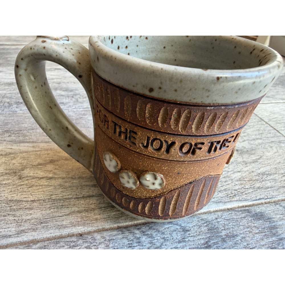 Down To Earth Pottery Mug Bible Nehemiah 8:10 Religious Coffee Cup Stoneware